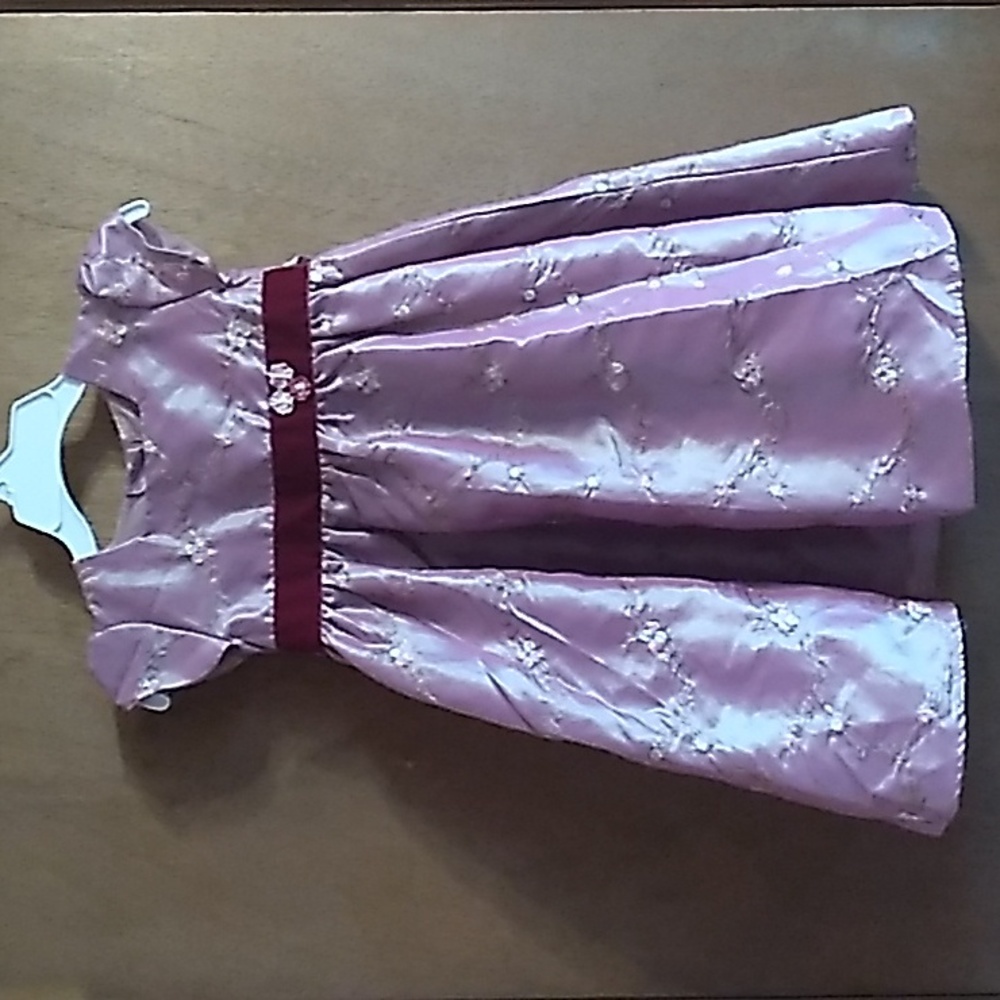 Jonathan Michelle Girls Purplish Pink Dress with Embroidered Roses